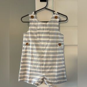 Sweet Honey blue and white striped overalls